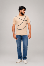 Every Travel beige graphic tee front view - Lascialo Essere Drop 01